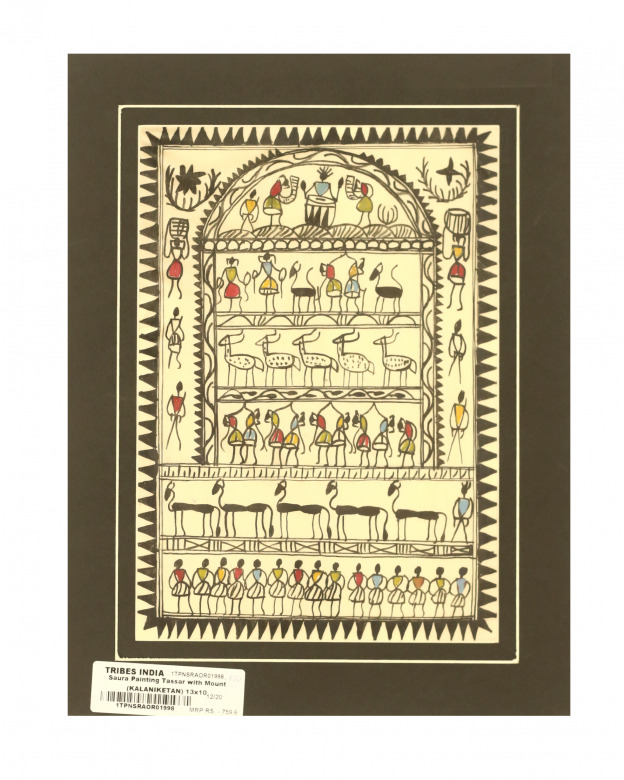 Tribes India Saura Painting Tassar with Mount