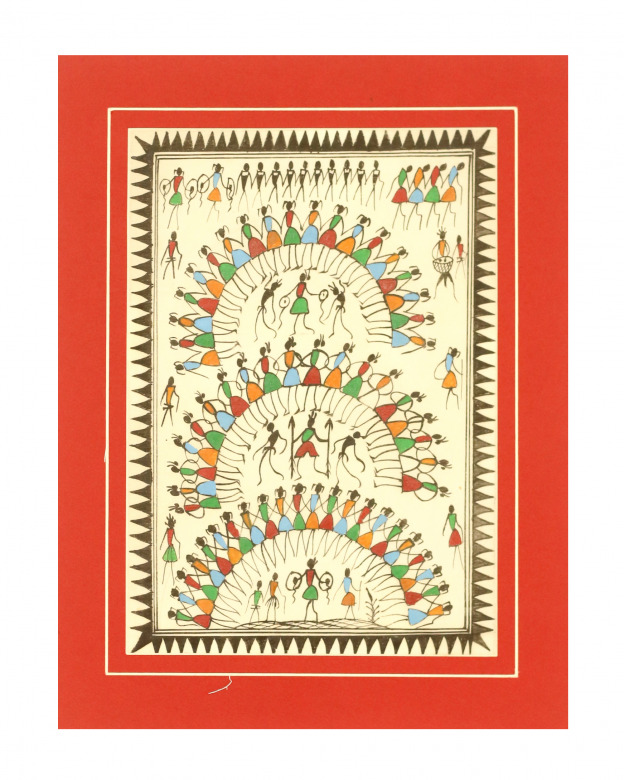 Tribes India Saura Painting Tassar with Mount