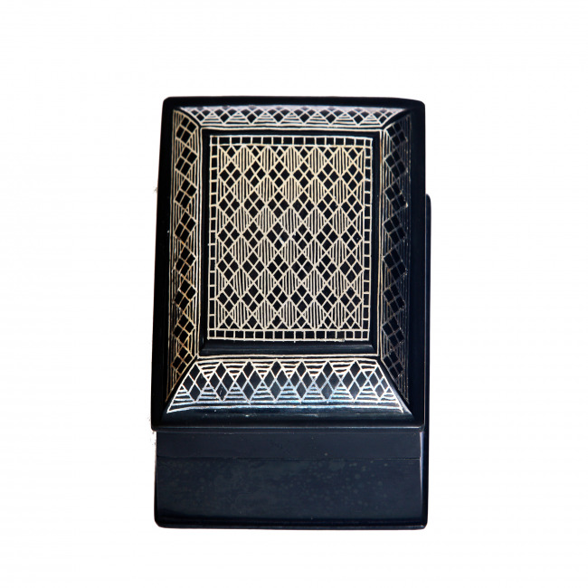 Bidriware Decorative Box – Tarkashi Silver Wire Inlay | Handcrafted by Bidar Artisans