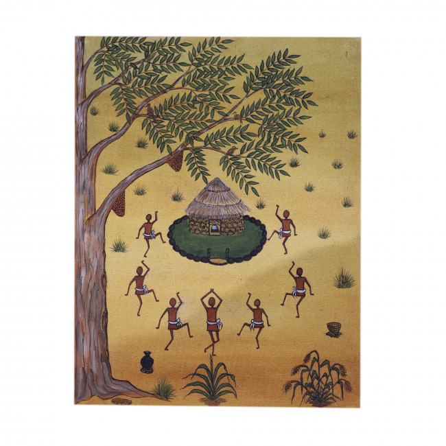 Handcrafted Canvas Kurumba Painting (14*18 Inches)