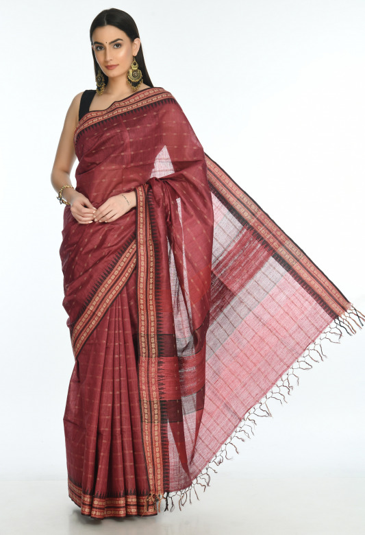 Tassar silk butta saree