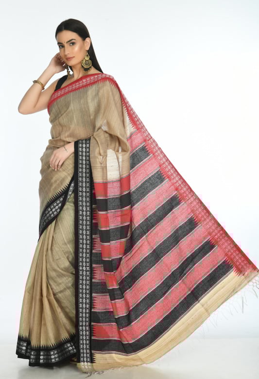 Tassar karvati ganga jamuna saree