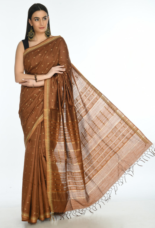 Tribes India Tassar silk butta saree