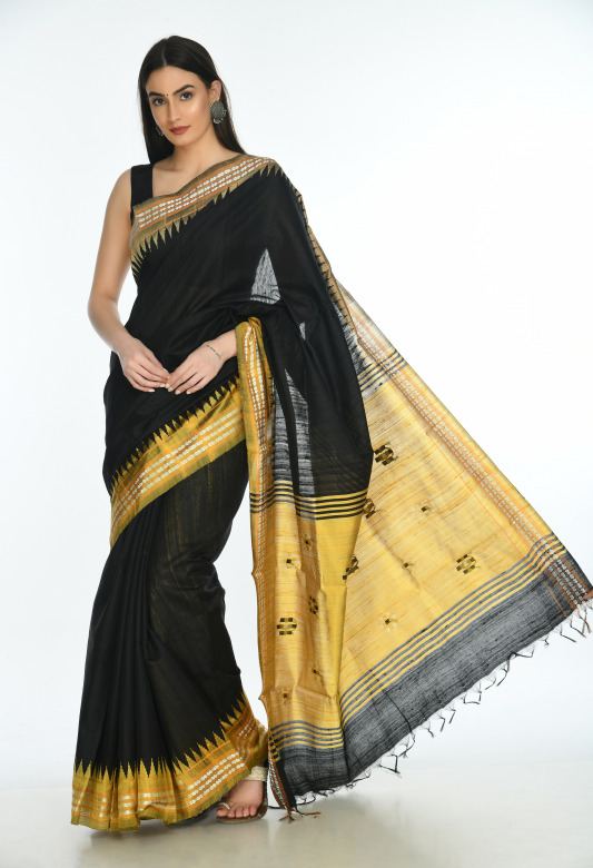 Tribes India Karvati butta ganga jamuna border saree.