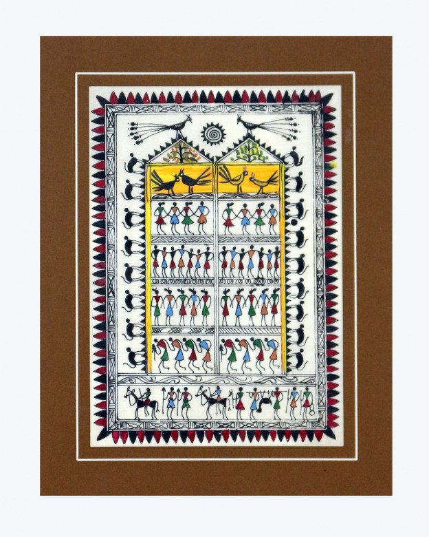 Tribes India Saura Painting Tassar with Mount