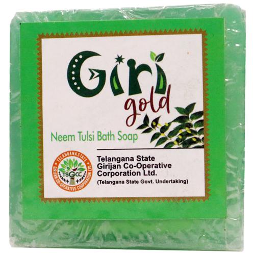 Tribes India Giri Gold Bath Soap “ Rehydrates & Cleanses Skin, Chemical Free, Neem Tulsi, 100g (Pack of 2)