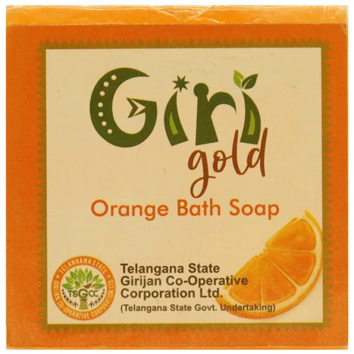 Tribes India Giri Gold Bath Soap “ Rehydrates & Cleanses Skin, Chemical Free, Orange, 100g (Pack of 2)