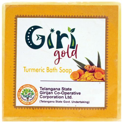 Tribes India Giri Gold Bath Soap “ Rehydrates & Cleanses Skin, Chemical Free, Turmeric, 100g (Pack of 2)