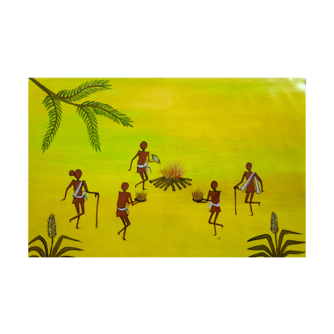 Handcrafted Kurumba Painting (12*8 Inches)