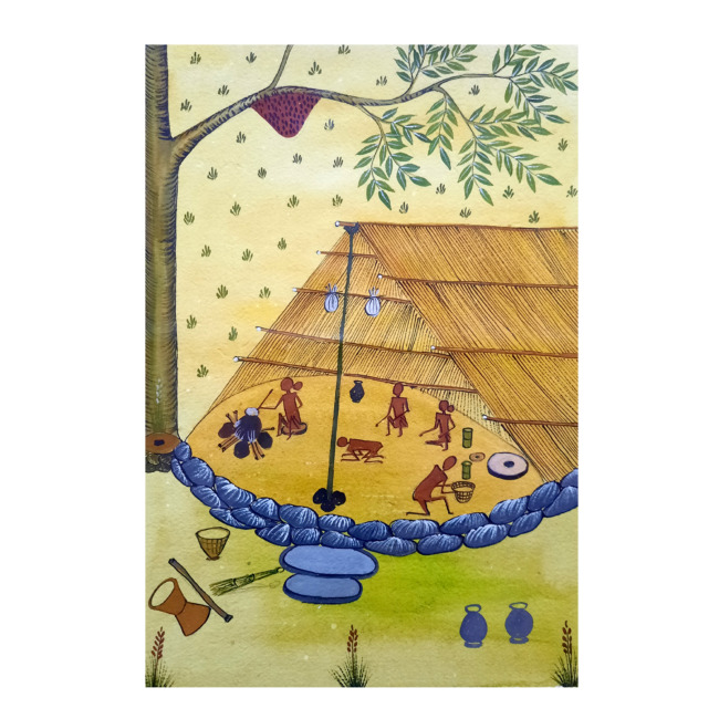 Handcrafted Kurumba Painting (12*8 Inches)