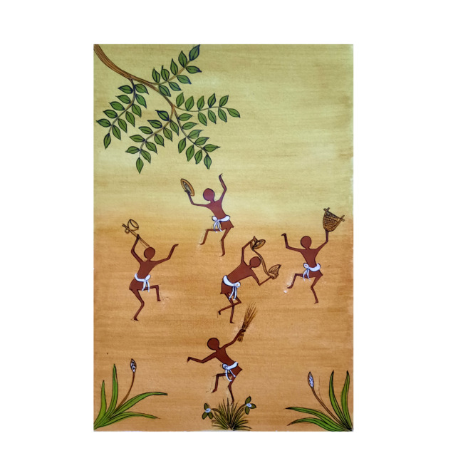Handcrafted Kurumba Painting (12*8 Inches)