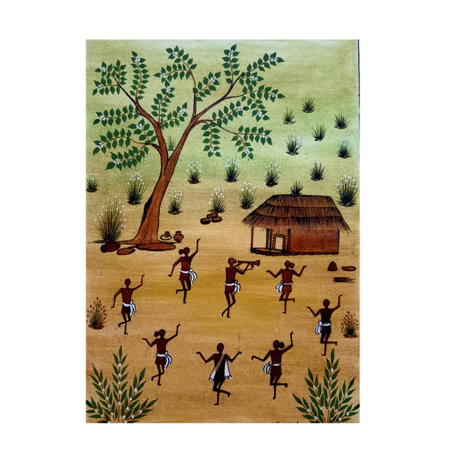 Handcrafted Canvas Kurumba Painting (15*12 Inches)