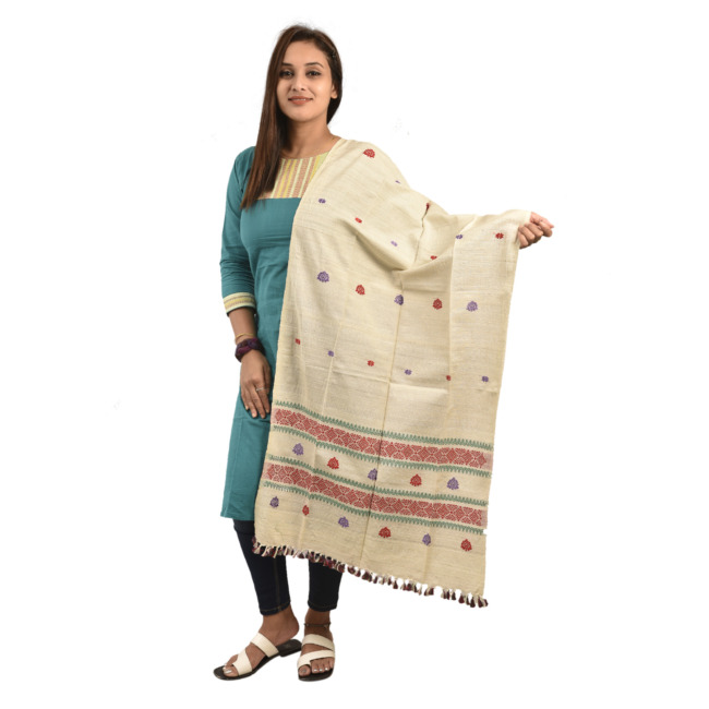 Hand Woven Traditional Stole By Tribal Artisans of Assam