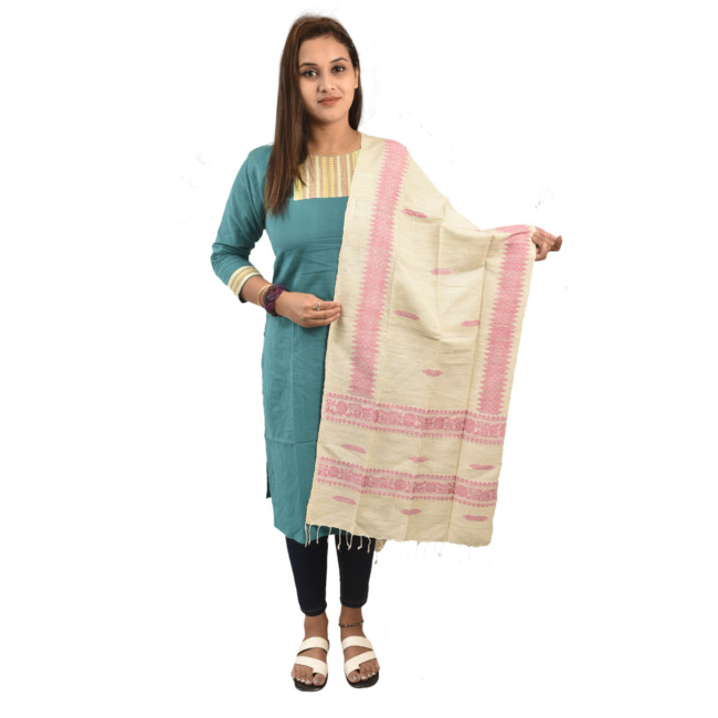 Hand Woven Traditional Eri Stole By Tribal Artisans of Assam