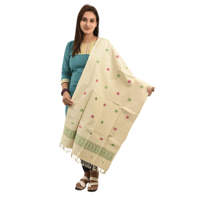 Hand Woven Traditional Eri Stole By Tribal Artisans of Assam