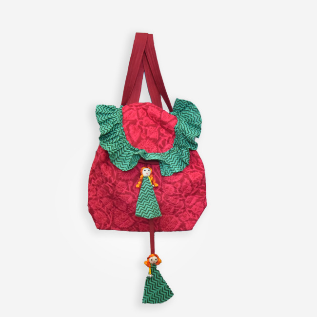 Handmade Shoulder Bag Red 32X35 cm