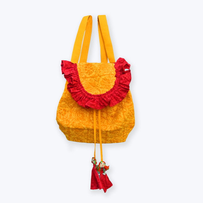 Handmade Shoulder Bag Yellow 32X35 cm