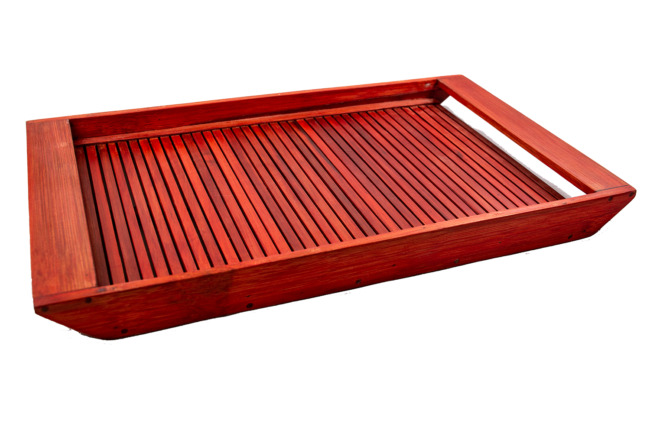 Handmade & Handcrafted Wooden Serving Tray (Red) (PVTG)