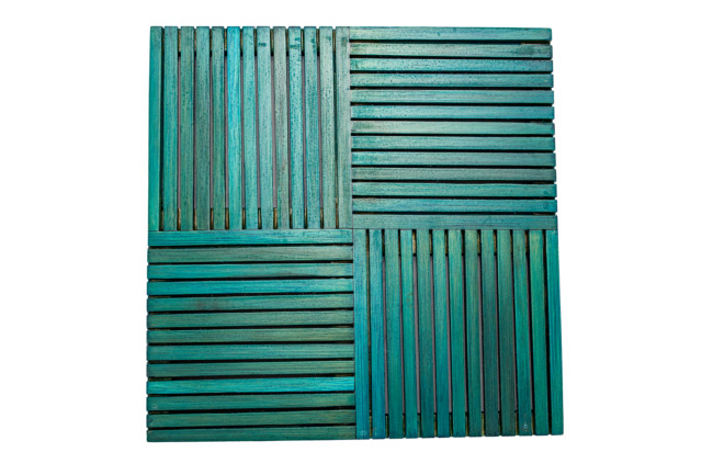 Handmade Bamboo Trivet with Diagonal design (Square) (PVTG)