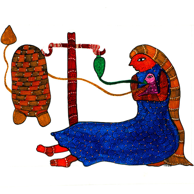 Handmade Gond Paper Painting – Traditional Tribal Folk Art from India | Tribes India
