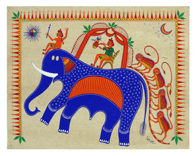 Tribes India Exclusive Hand Made Pithora Paper Painting “ Gujarat