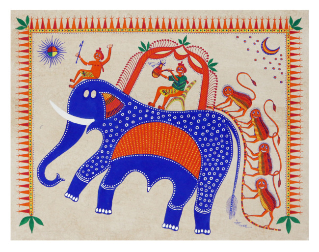 Tribes India Exclusive Hand Made Pithora Paper Painting “ Gujarat