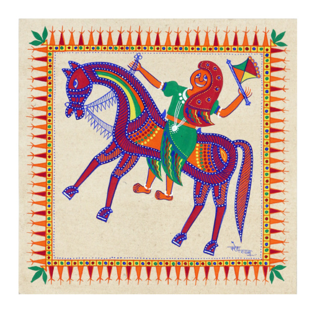 Tribes India Exclusive Hand Made Pithora Paper Painting “ Gujarat