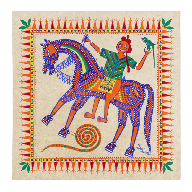 Tribes India Exclusive Hand Made Pithora Paper Painting “ Gujarat