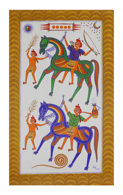 Tribes India Exclusive Hand Made Pithora Canvas Painting “ Gujarat