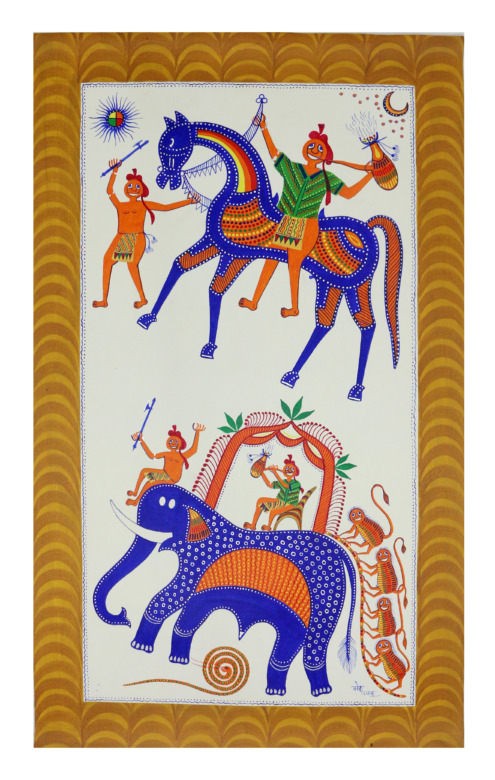 Tribes India Exclusive Hand Made Pithora Canvas Painting “ Gujarat