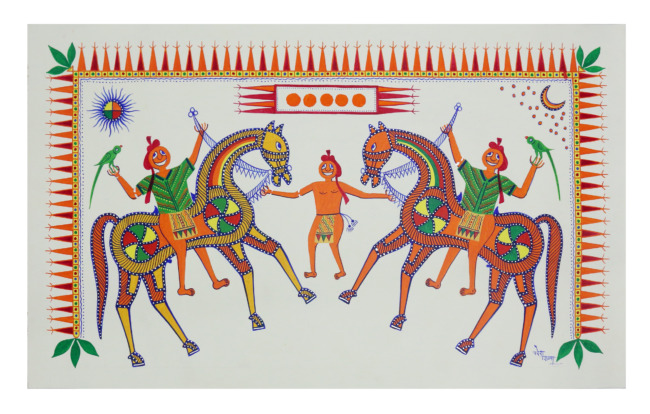 Tribes India Exclusive Hand Made Pithora Canvas Painting “ Gujarat