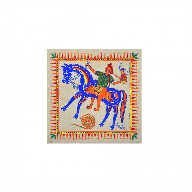 Handmade Pithora on Paper (11x11 cm)