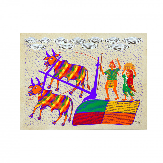 Handmade Pithora on Paper (17x22 cm)