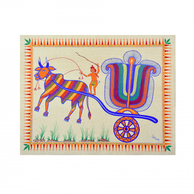 Handmade Pithora on Paper (17X22 cm)