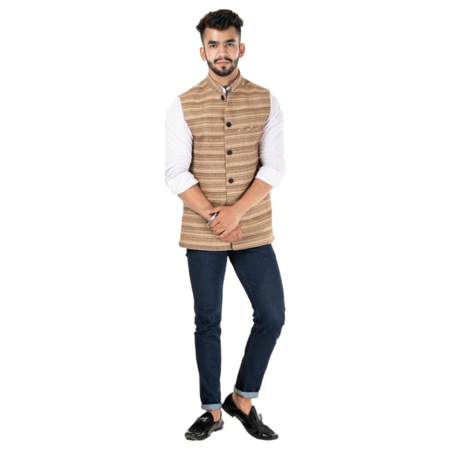 Handloom Woolen Waist Coat Pasting Lining