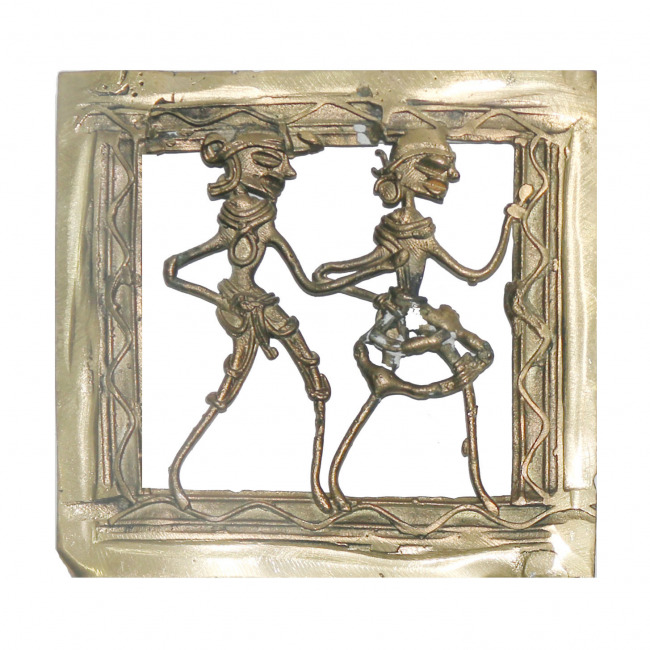 Tribes India Handcrafted Dhokra Art Metal Jali “ Tribal Couple