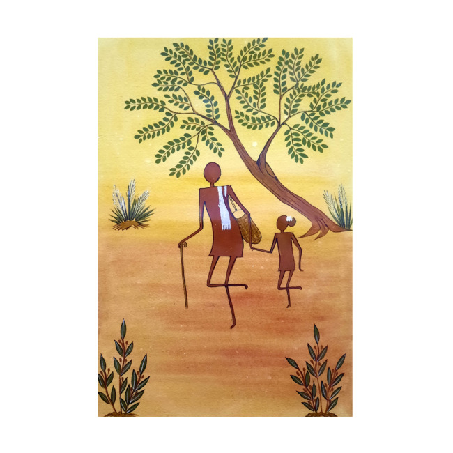 Handcrafted Kurumba Painting (12*8 Inches)
