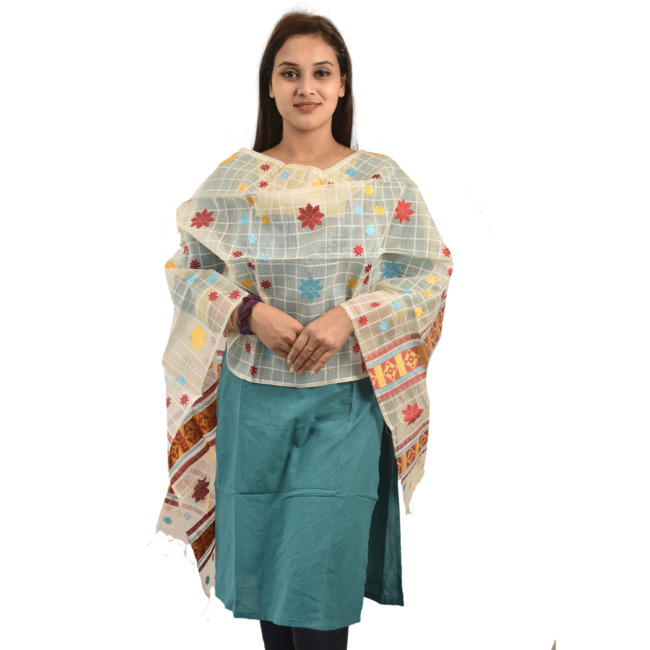 Hand Woven Traditional GWTHANG BILAI Stole By Tribal Artisans of Assam