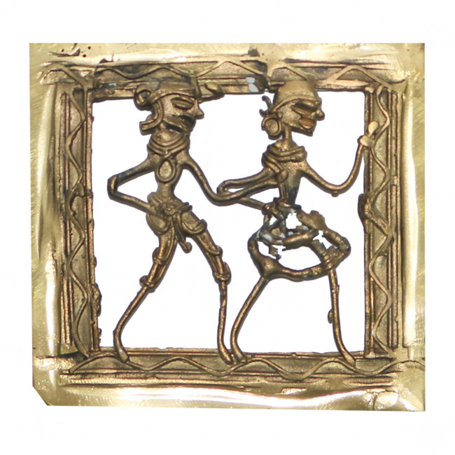 Tribes India Handcrafted Dhokra Art Metal Jali “ Tribal Couple