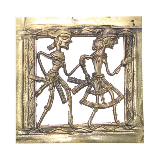 Tribes India Handcrafted Dhokra Art Metal Jali “ Tribal Couple