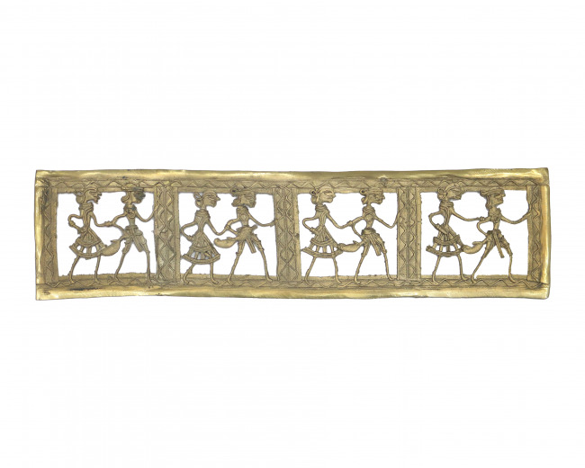 Tribes India Handcrafted Dhokra Art Metal Jali “ 4 Tribal Couple Set
