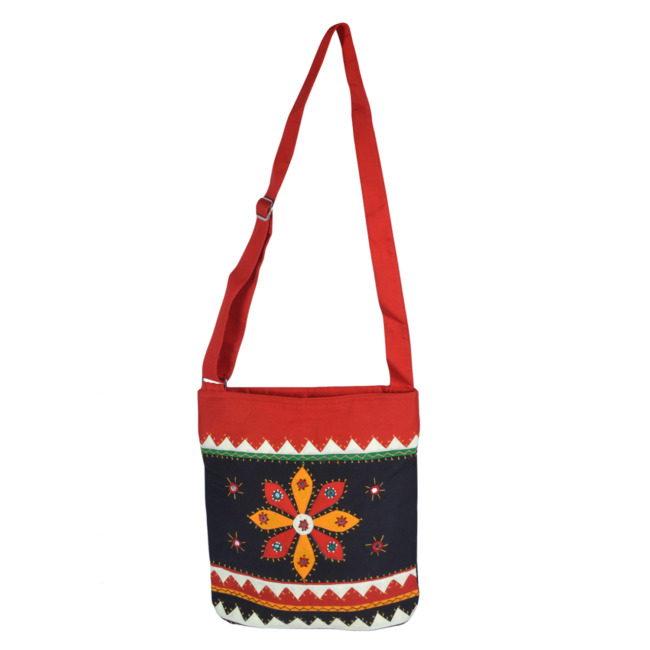 Tribes India Handcrafted Flowers Design Banjara Handmade Womenâ€™s Handbag