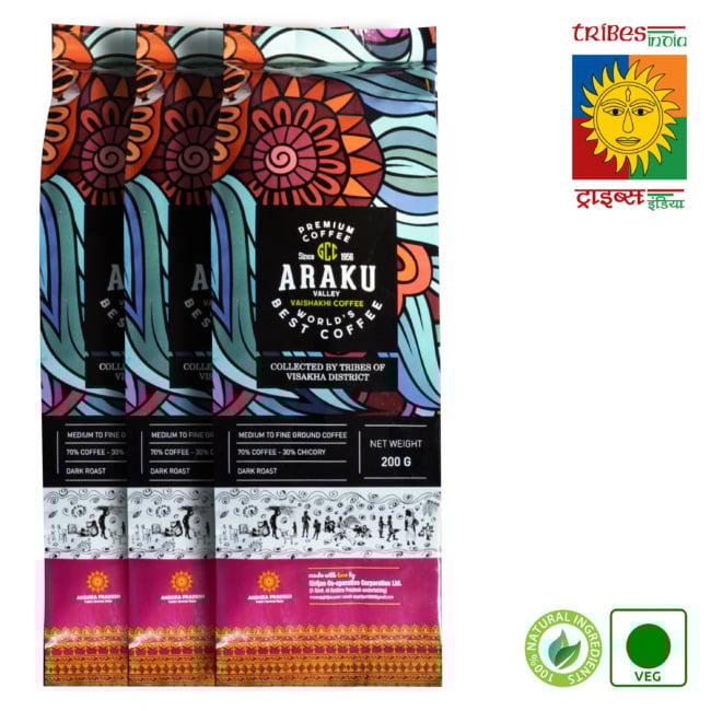 Tribes India Araku Valley Visakhi Worlds Best Roasted Ground Coffee 70:30 200 Grams