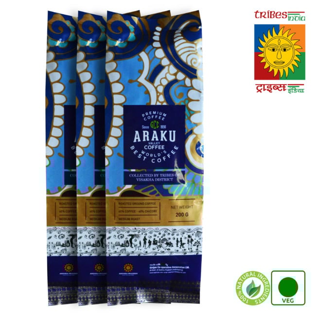 Tribes India Araku Valley Visakhi Worlds Best Roasted Ground Coffee 60:40 200 Grams