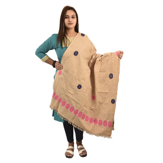 Hand Woven Blue Pure Cotton Stole Dupatta for Women