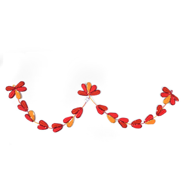 Handmade Toran Leaves with beadwork Orange & Yellow