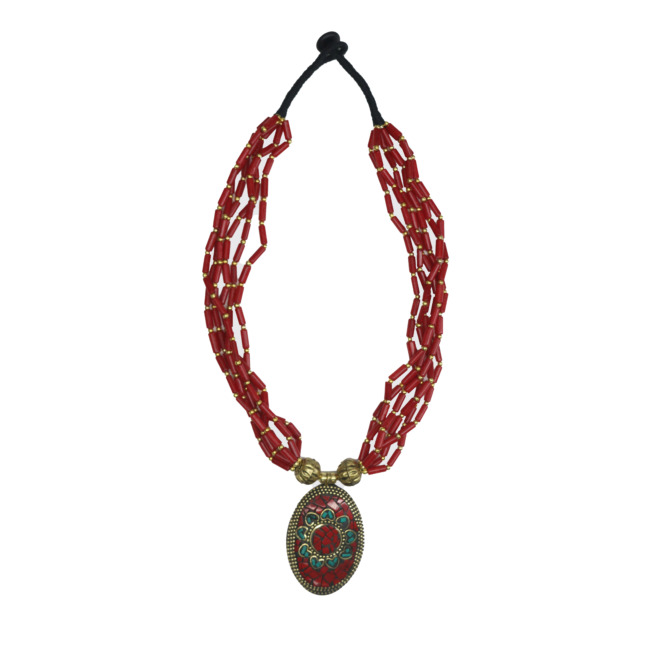 Tribes India Handcrafted Designer Metal Necklace