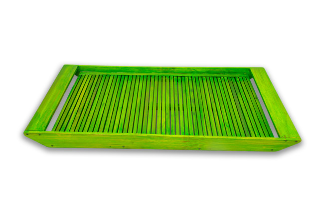 Handmade & Handcrafted Wooden Serving Tray (Green) (PVTG)
