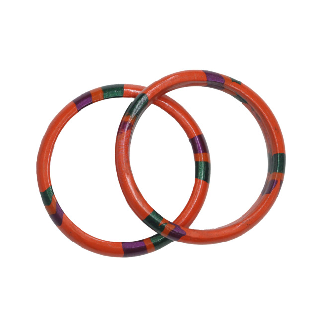 Tribes India Stylish Set of 2 Lac Orange Bangles