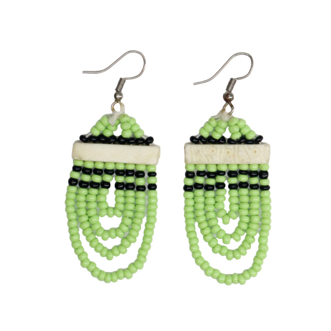 Tribes India Handcrafted Dangle Drop Green Earring